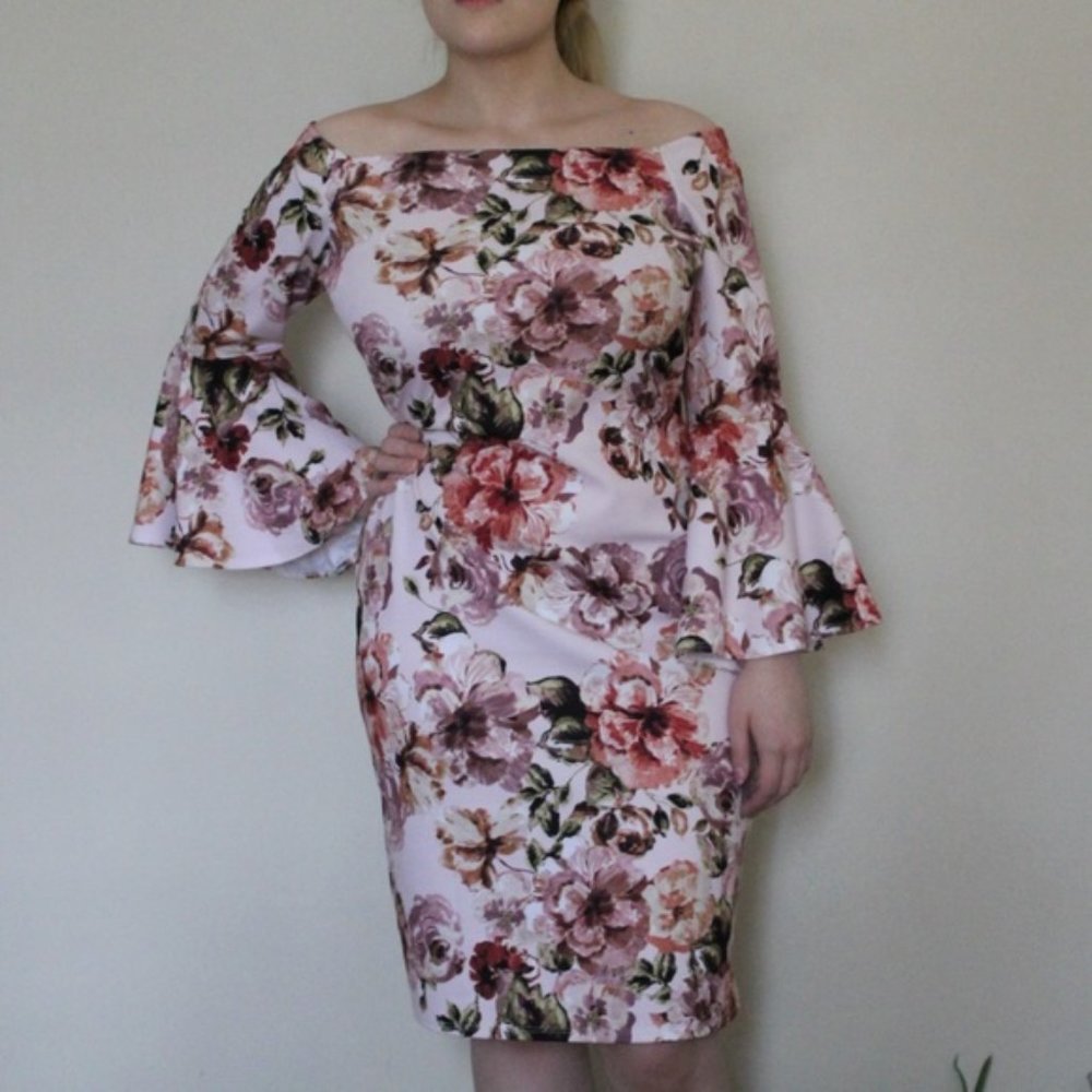 Olivia Matthews Off The Shoulder White Dress L
